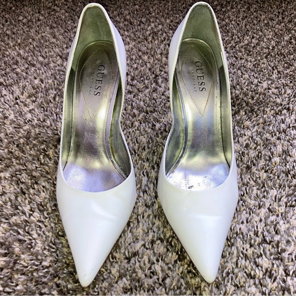Guess White Heels Sz. 7.5